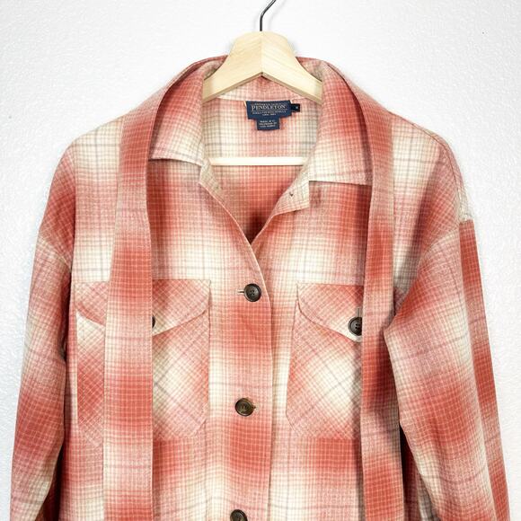 Pendleton Womens 100% Virgin Wool Plaid Overshirt Tunic Shacket Size Small - Picture 3 of 14